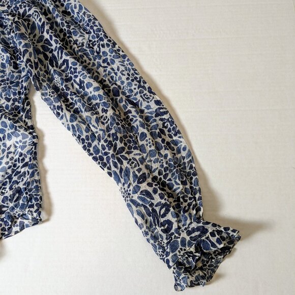 POLO RALPH LAUREN Women's Long Sleeve Blouse Top  Size 6  Blue Print NWT - Picture 3 of 6